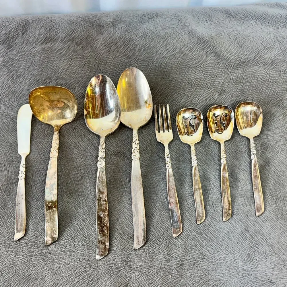 Cutlery Serving Piece Lot of 8 South Seas Silverplate 1955 by Oneida Silver VTG